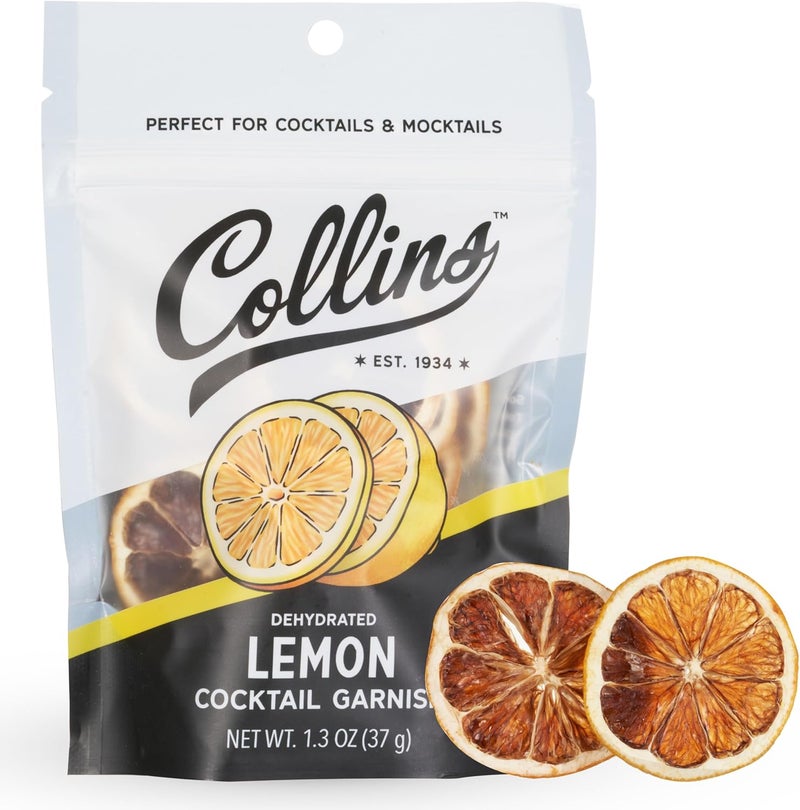 Collins Chicago Collins Dehydrated Lemon Cocktail Garnish Slices, 1.3 oz - Perfect for Cocktails & Mocktails - Image 1